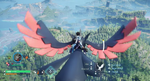 Player character flying on Vanwyrm.